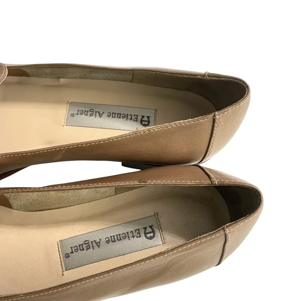 Etienne Aigner Stella Gold Leather Loafers Sz 7M, Y2K, 90’s, preppy